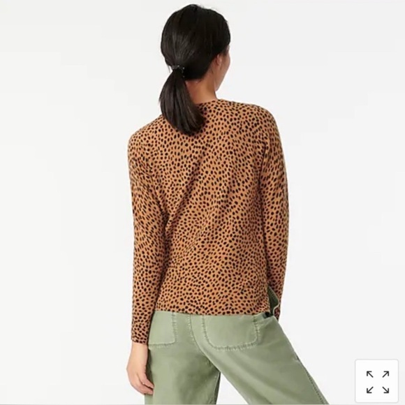 J. CREW• Cheetah Teddie Sweater 100% Cashmere Size Small - Picture 3 of 8